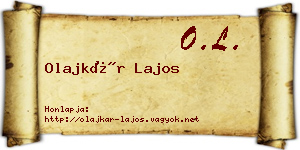 Olajkár Lajos névjegykártya